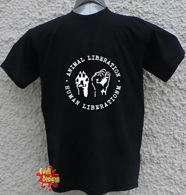 ANIMAL LIBERATION, HUMAN LIBERATION Tierrechte Vegetarisch T-Shirt Alle Größen