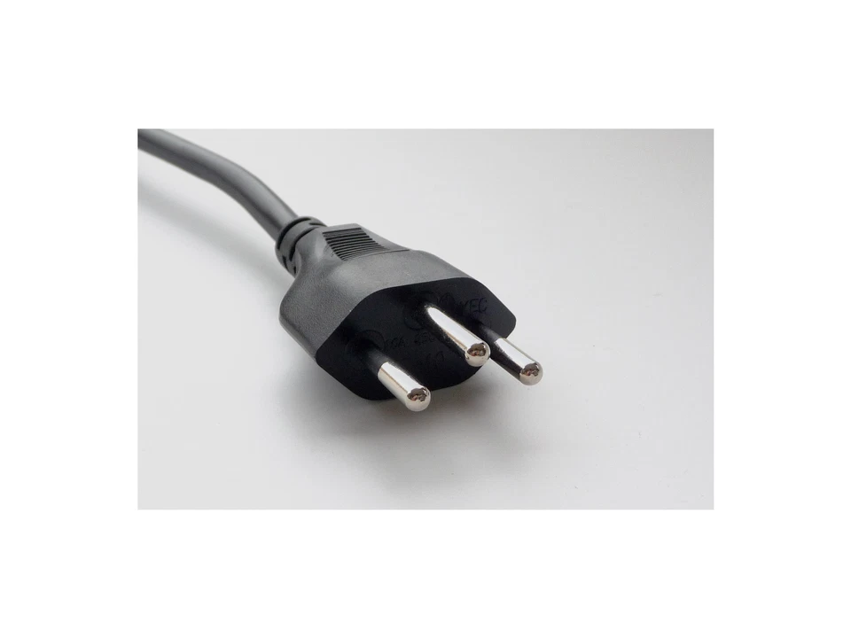 23cm Netz-/Stromkabel für Schweiz | Schutzkontaktstecker auf Kleeblatt-Buchse - Bild 2 von 4