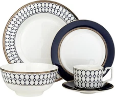 Bone China Porcelain Dinnerware Set, Elegant Dinner Set, Service for 4.