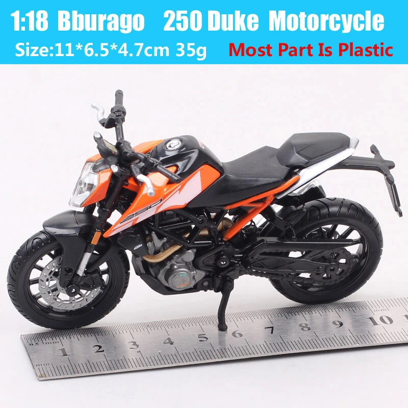 Mini Bburago KTM 250 Duke Bicicleta Diecast Carreras Motocicleta Modelo Juguete Escala 1:18 Foto 2 de 4