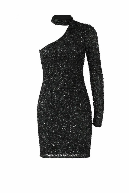 parker one shoulder sheath dress