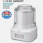 Cuisinart Ice Cream Maker Machine, 1.5 Quart Sorbet, Frozen Yogurt Maker, White