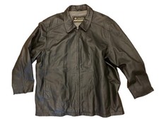Columbia Sportswear Jacket Mens XL Black Leather Insulated Bomber Minimalist