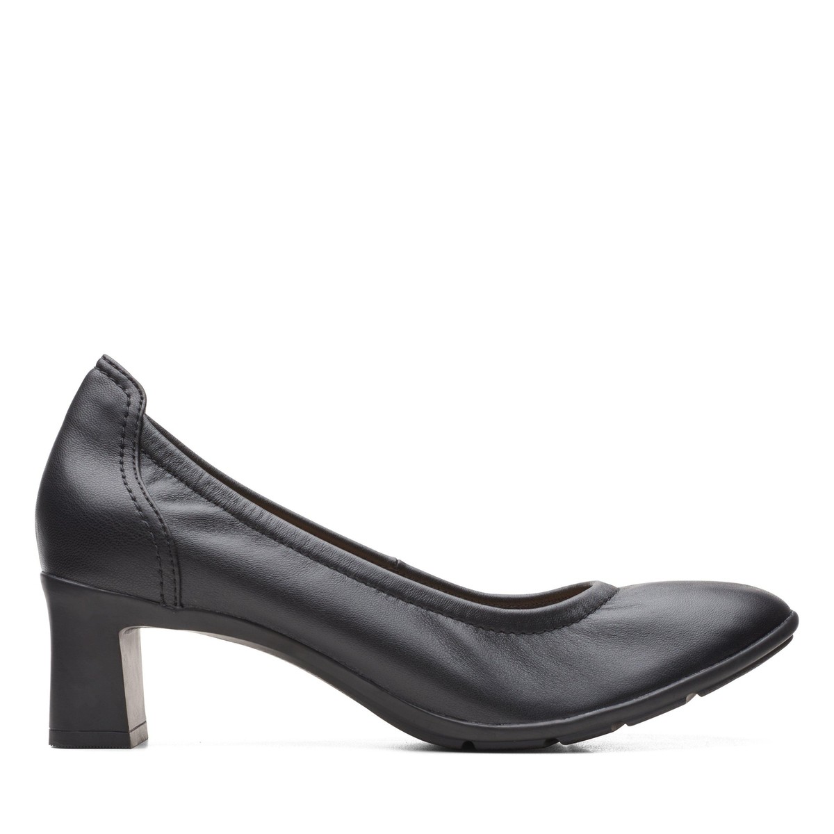 Clarks Womens Neiley Pearl Black Leather Dress Pumps, Heels Shoes