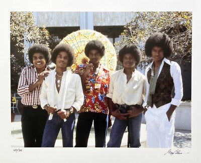 THE JACKSON 5 Hand Signed Photograph by GREGG COBARR Michael Jackson Pop Star