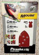 Black & Decker Piranha Mouse Mixed Sanding Sheets 80GK,180GK,240GK X31024 pack 5