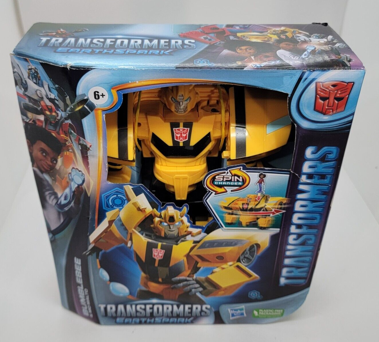 Transformers Earth spark Bumblebee W/ Mo Malto Spin Changer 8" Hasbro Figure OB