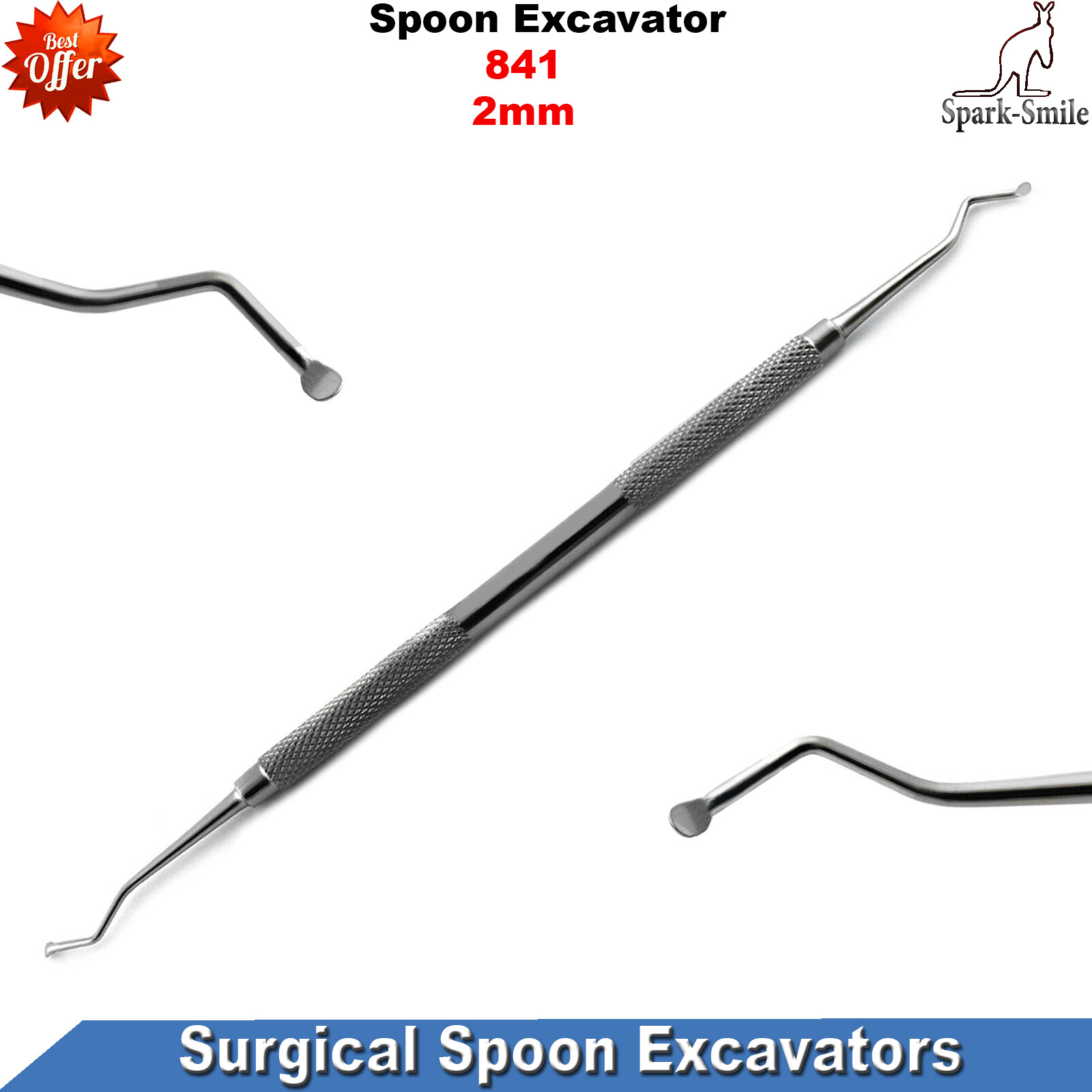 Dental Lab Surgical Spoon Excavators 841 2mm Root Canal Carious Cavity