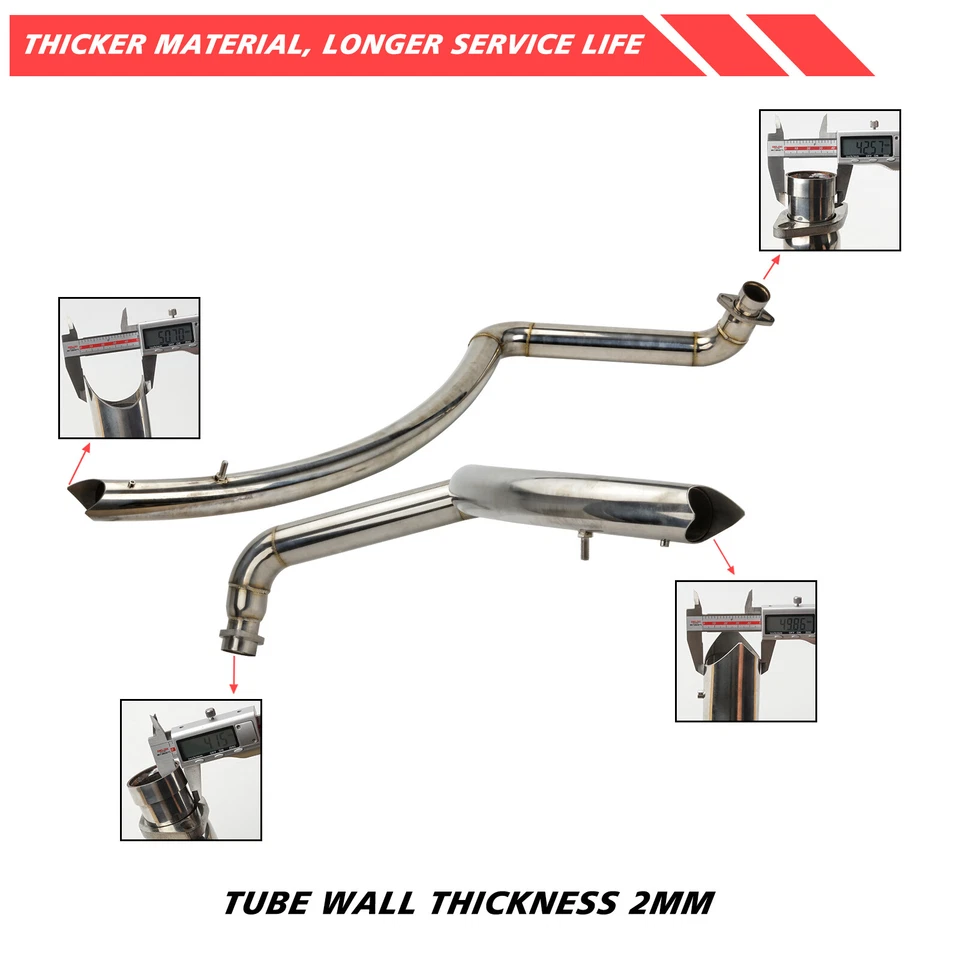 Shortshots Staggered Exhaust Pipes For Kawasaki Vulcan 900 Classic / Custom - Image 4 of 4