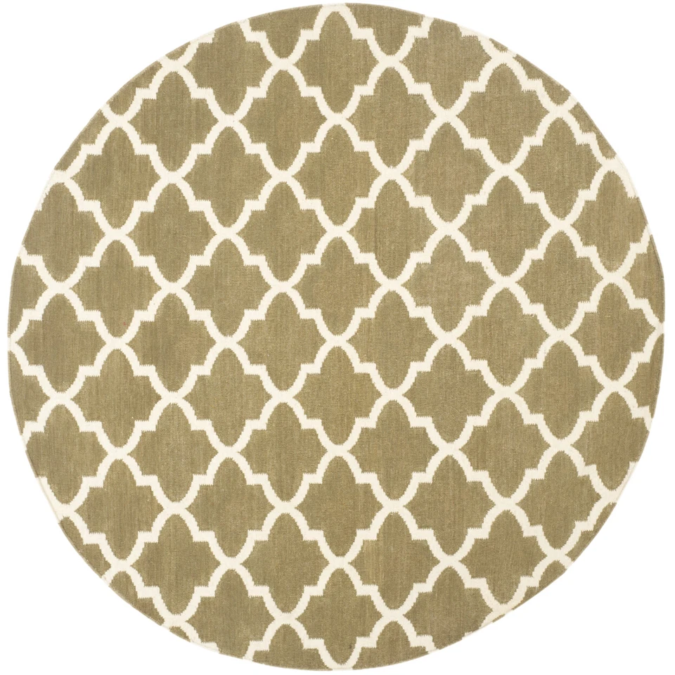 SAFAVIEH Dhurries DHU115A Handwoven Green / Ivory Rug - Image 4 of 4