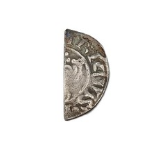 King Henry 11. 1180-1189. Half Cut Silver Penny. Adam