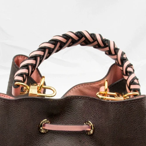 Real Leather Braided Handle Strap Purse Handbag Weaving Strap fit for NEONOE Bag - Imagen 3 de 10