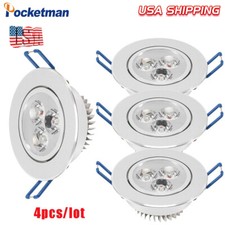 4pcs Dimmable 3w 5w Downlight LED Recessed Ceiling Light Panel Light 110V