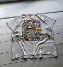 I Survived Hong Kong Pim Sum Shirts Startram 1985 Single Stitch T-shirt Vintage 