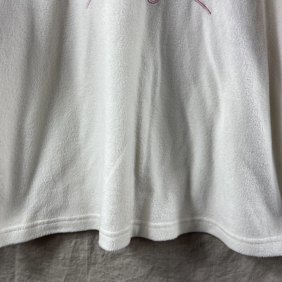 Bobbie & Brooks Women's Ivory Fleece Embroidered Cat Crewneck Pullover Size M - Image 3 of 4