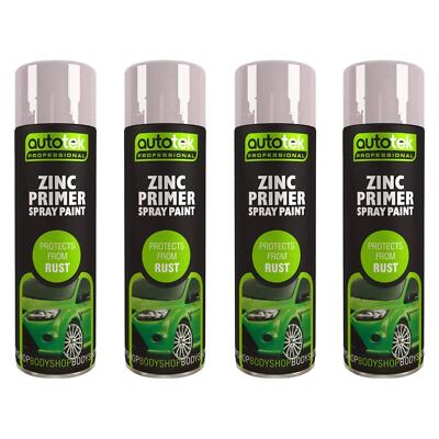 AutoTek Zink Grundierung Mehrzweck Aerosol Sprühfarbe 500ml x4