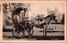 c1922 An Ekka Donkey Cart India Postcard