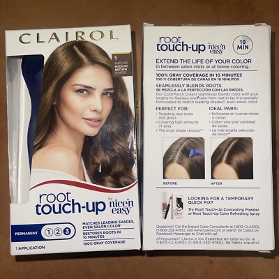 Médium Brown Clairol Women's Root Touch-Up Permanent Hair Color. Set If 2