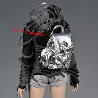 1/6 Scale Silver Backpack Bag Model for 12'' Action Figure Doll Body Accessory