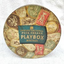 Vintage Peek Freans Play Box Biscuits Confectionery London England Round TB1410
