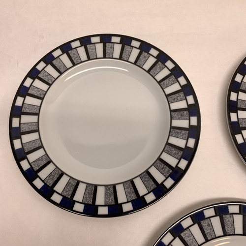 Tognana Italy Blue Gray Black Porcelain Salad Dessert Plates Set of 3 - Picture 5 of 11