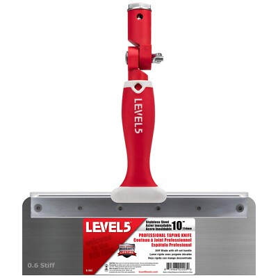 LEVEL5 10'' Offset Drywall Taping Knives, Stainless Steel w/ Stiff Blade | 5-382
