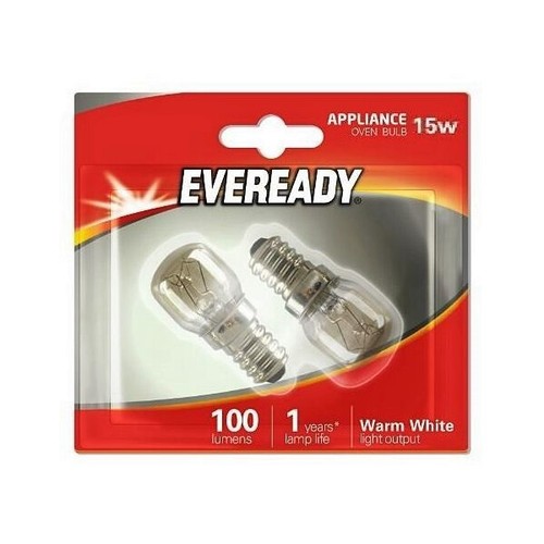 2 x Eveready Oven BULB 15W 100 Lumens 220240V Appliance Cooker Lamp