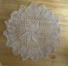 Vintage hand-crocheted very fine lace doily 18x18