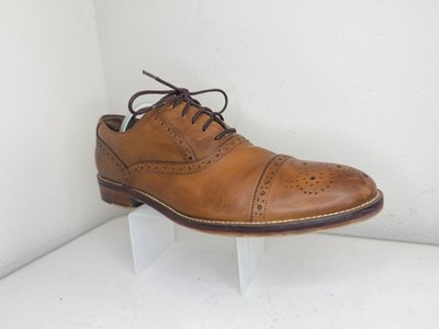 Johnston & Murphy Shoes Mens Size 10.5M  B15  Brown Leather Cap Toe Dress Oxford