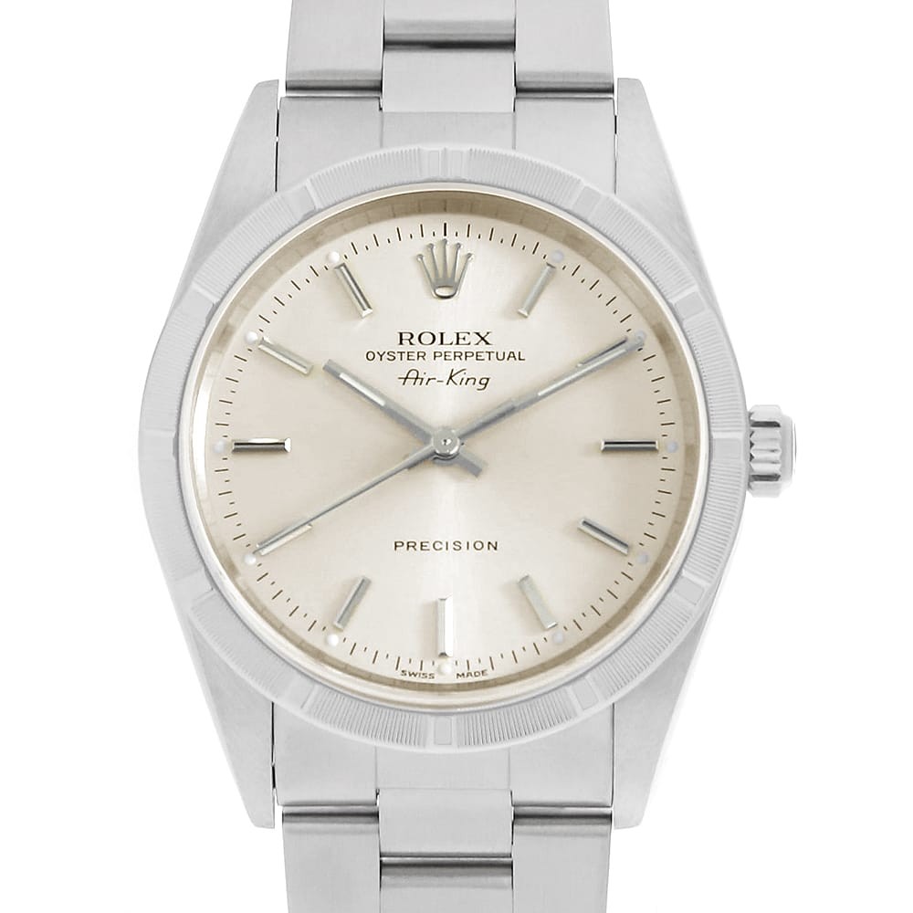 ROLEX Air king 14010M Silver bar Y Number second hand mens