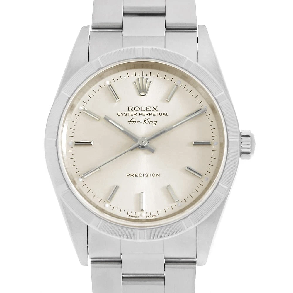 Rolex — ROLEX Air king 14010M Silver bar Y Number second hand mens