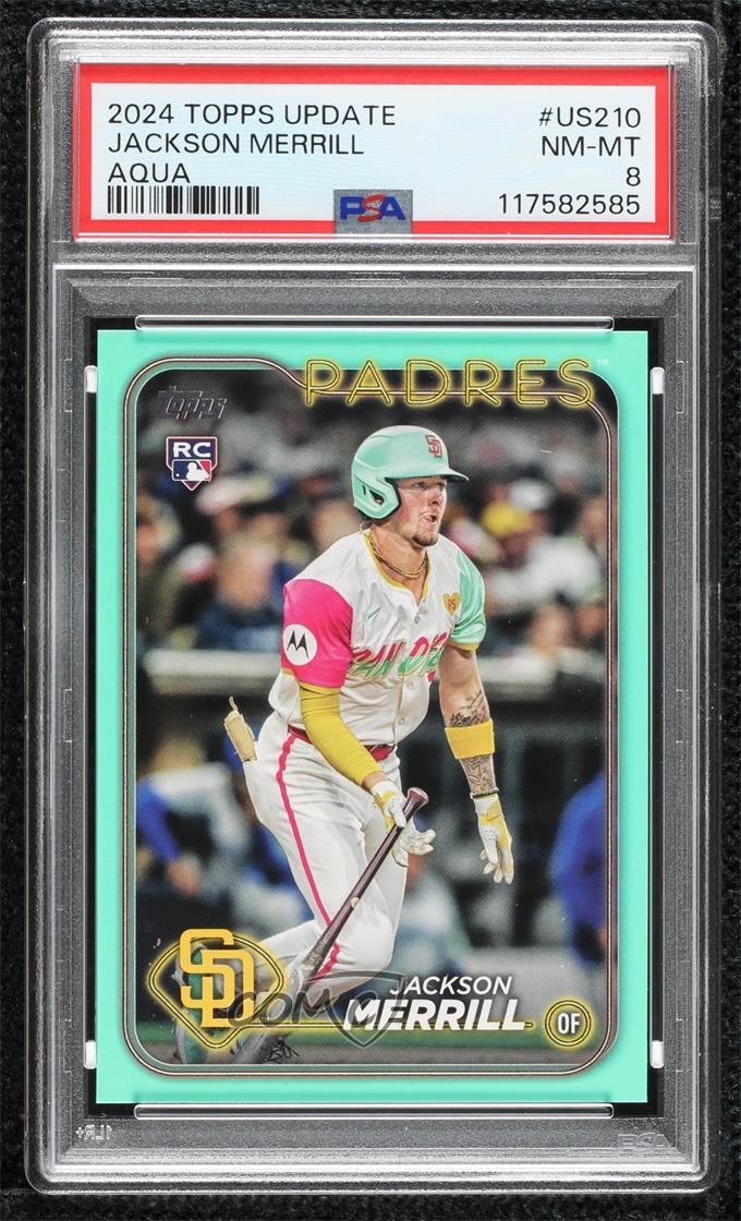 2024 Topps Update Aqua Jackson Merrill #US210 PSA 8 Rookie RC 0b9k