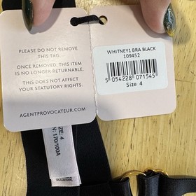 Agent Provocateur Whitney High Neck Underwired Black Bra AP4 36D Silk Straps NEW