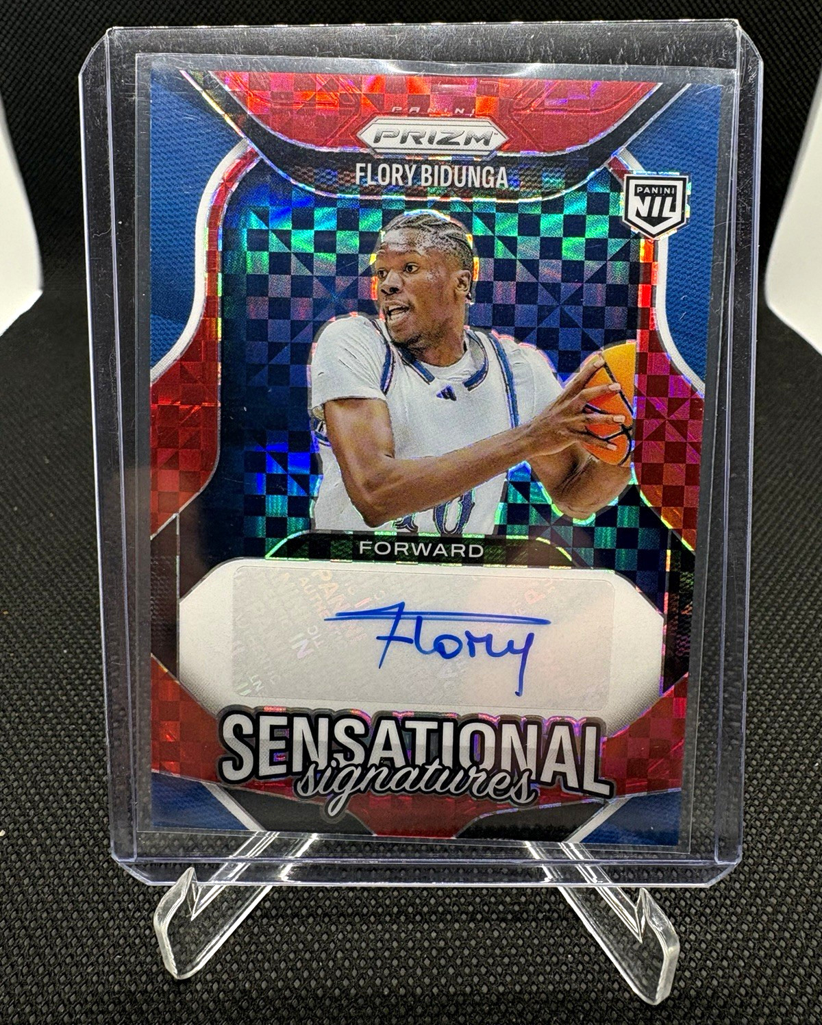 Panini Prizm 2025-26 Flory Bidunga Kansas Jayhawks RC Auto Red Power 17/75