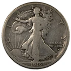 1916-D Obverse MM Walking Liberty Half – Better Date – Fine FN F+ – Denver 50c