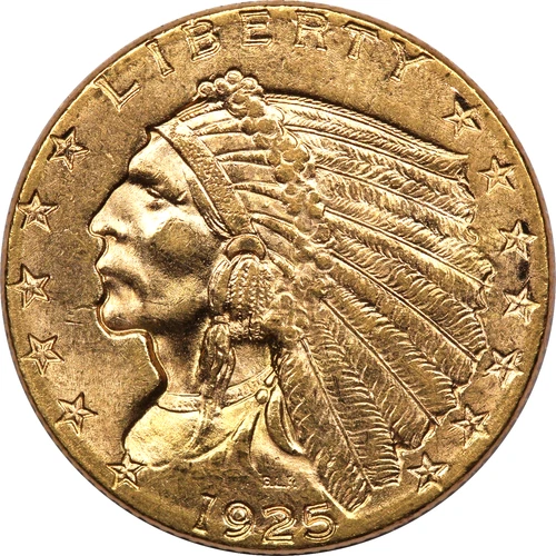 1925-D Indian Head $2.5 Gold Quarter Eagle, Uncirculated BU