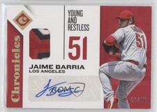 2018 Panini Chronicles Signature Swatches Holo Gold 43/49 Jaime Barria Auto s3g