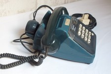 Ancien Vintage TELEPHONE à TOUCHES -- SOCOTEL S63 -- Blue Bleu -- Avec Ecouteur
