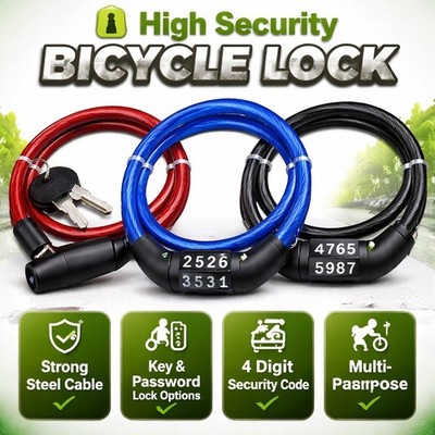 Zahlencode Fahrradschloss Stark Schwerlast Fahrrad Sicherheit Fahrrad Schlüssel Schlösser