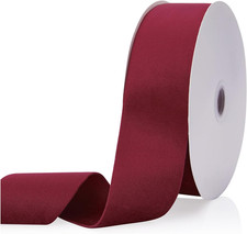 Velvet Ribbon Wine Red 2" x 20 Yards for Crafts, Gift Wrapping, and Decorations