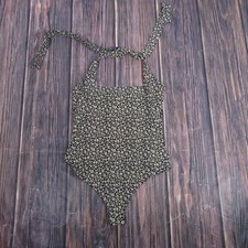 Free People Bodysuit Womens Small Black Combo Floral Ditsy Halter Tie OB1165652