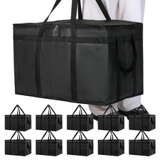 10-Pack Insulated Food Delivery Bag, XXXL Catering/Pizza Cooler Bags, Ridesha...