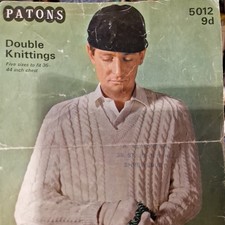 Sirdar 5012 DK Adult Knitting Pattern 36-44" Cricket Cable Jumper original 