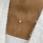 1.5ct Heart Pendant Necklace Yellow Gold 14K Labcreated Diamond F/VS — photo 5