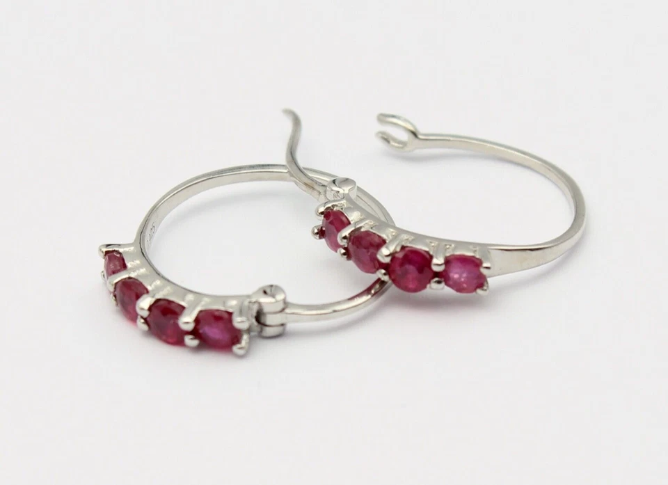 Edler Rubin Ohrhänger in 925 Silber Celeron Edelsten Ohrschmuck Blau Geschenk - Bild 2 von 4