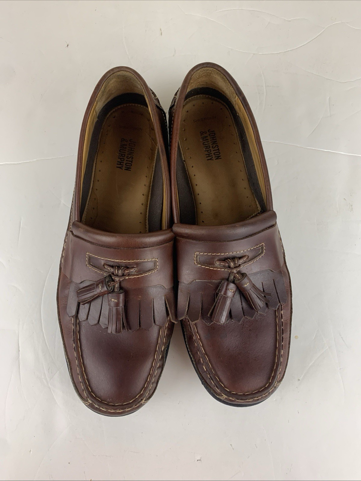 SAOLA Mocassini Johnston & Murphy in pelle marrone nappa da uomo in pelle di pecora 11M scarpe eleganti