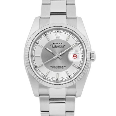 Rolex Datejust 36mm Steel Tuxedo Silver Dial Automatic Watch
