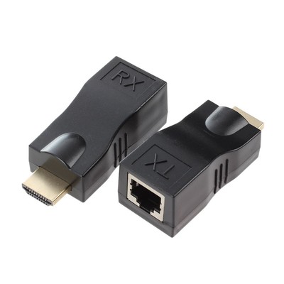 2X 98Ft 1080P 4K  Extender über Single RJ45 Cat5E Cat6 Repeater HDTV M1T46504