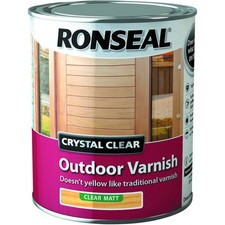 Ronseal Crystal Clear Outdoor Varnish 750ml Matt Waterproof UV Protection
