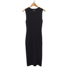 Quince Women Mongolian Cashmere Sleeveless Midi Sweater Dress Black S